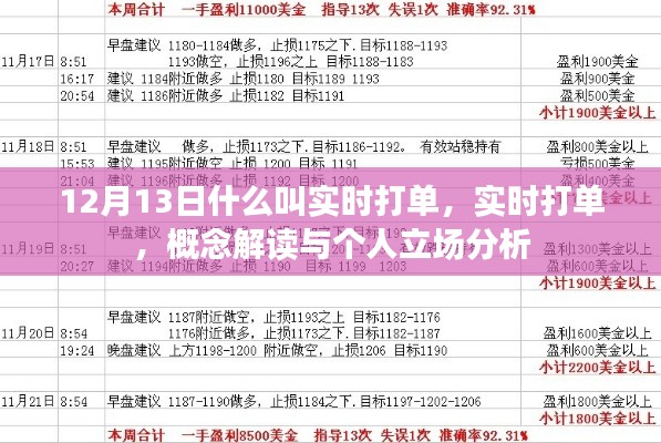 实时打单概念解读与个人立场分析，深度探讨与解读（附日期）