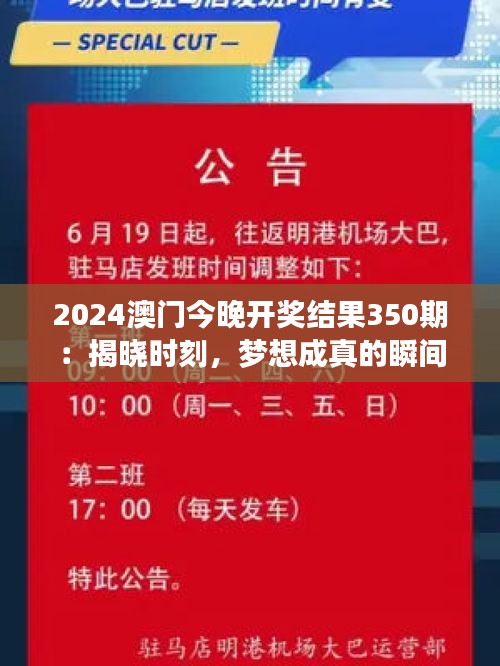 2024澳门今晚开奖结果350期：揭晓时刻，梦想成真的瞬间