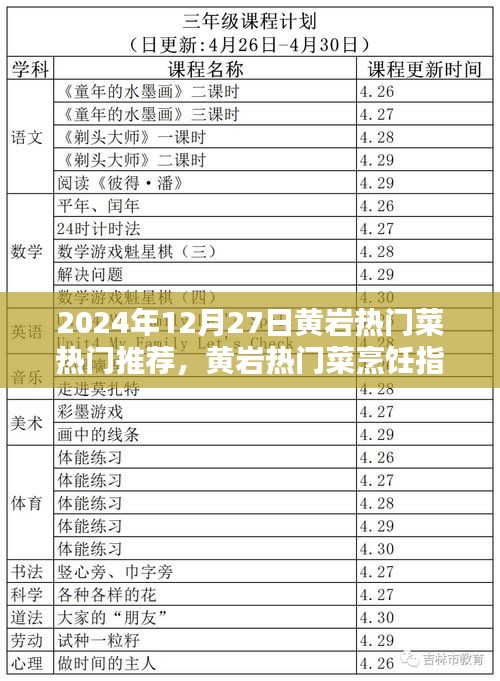 黄岩热门菜烹饪指南，掌握2024年热门菜品的制作技巧与推荐