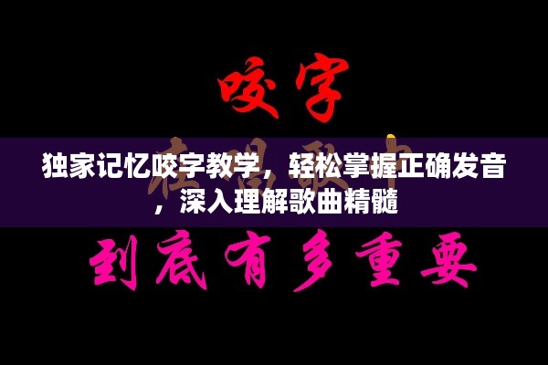 独家记忆咬字教学，轻松掌握正确发音，深入理解歌曲精髓