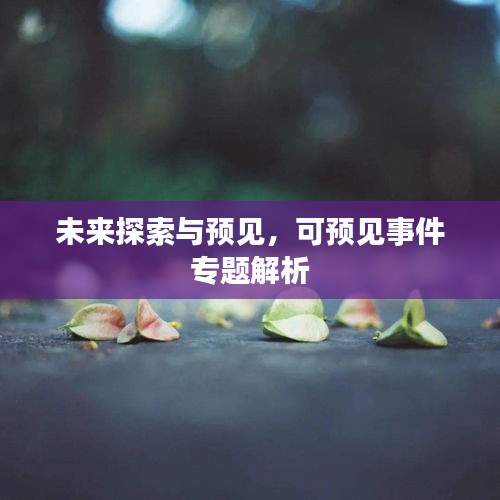 未来探索与预见，可预见事件专题解析