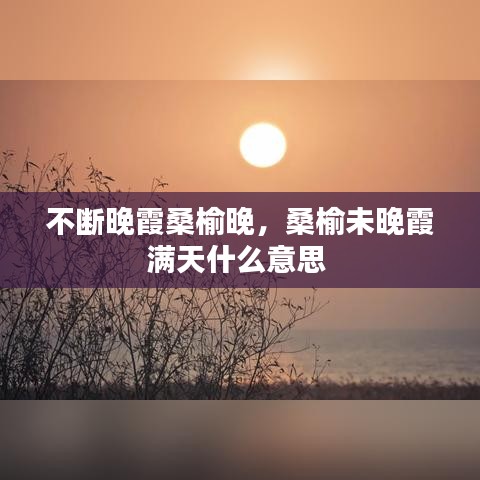 不断晚霞桑榆晚，桑榆未晚霞满天什么意思 