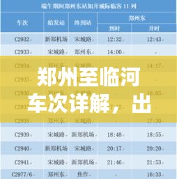 郑州至临河车次详解，出行选择与参考标题