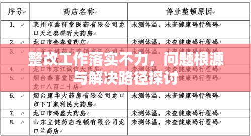 整改工作落实不力，问题根源与解决路径探讨