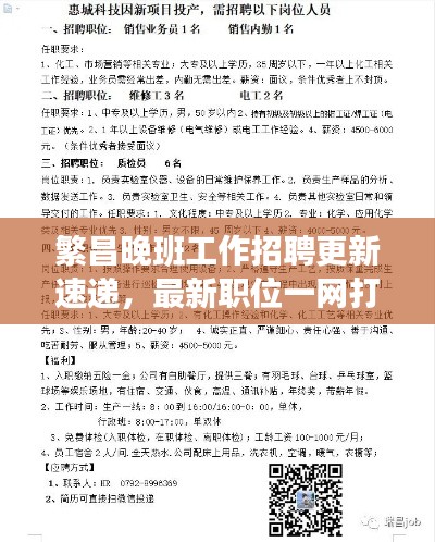 繁昌晚班工作招聘更新速递，最新职位一网打尽
