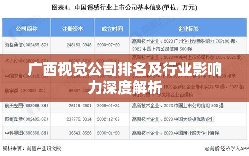 广西视觉公司排名及行业影响力深度解析
