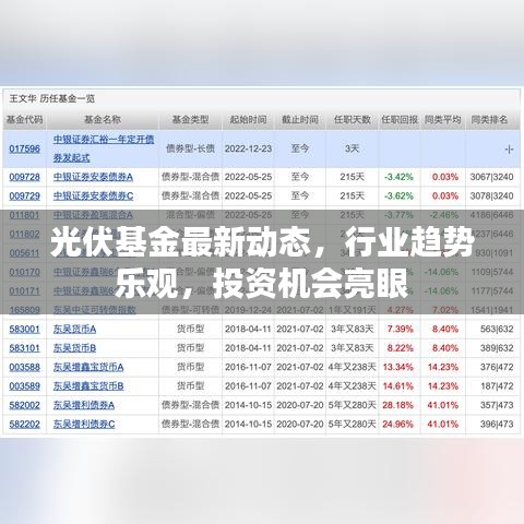 光伏基金最新动态，行业趋势乐观，投资机会亮眼