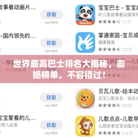 世界最高巴士排名大揭秘，震撼榜单，不容错过！