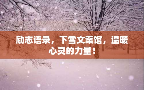 励志语录，下雪文案馆，温暖心灵的力量！