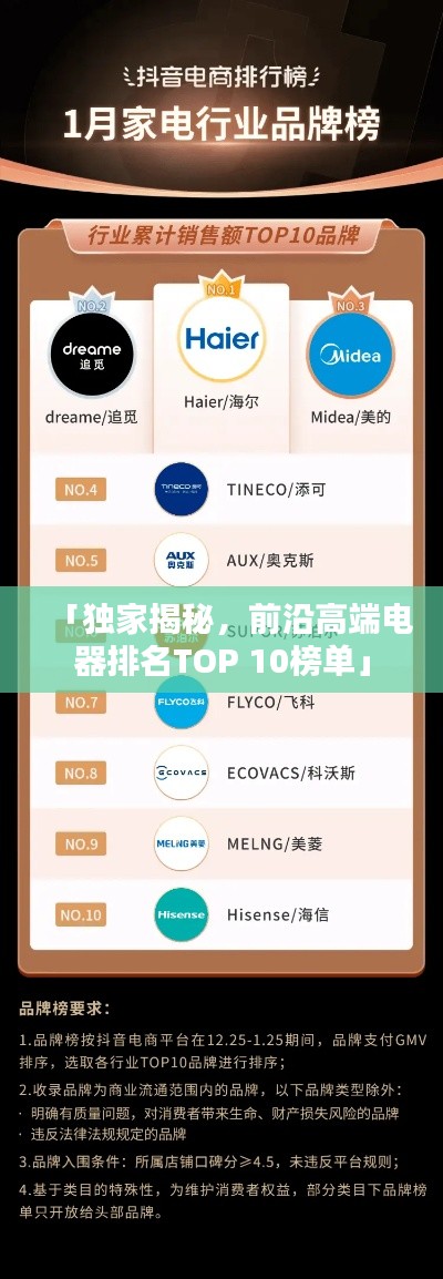 「独家揭秘，前沿高端电器排名TOP 10榜单」