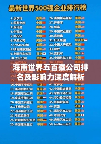 海南世界五百强公司排名及影响力深度解析